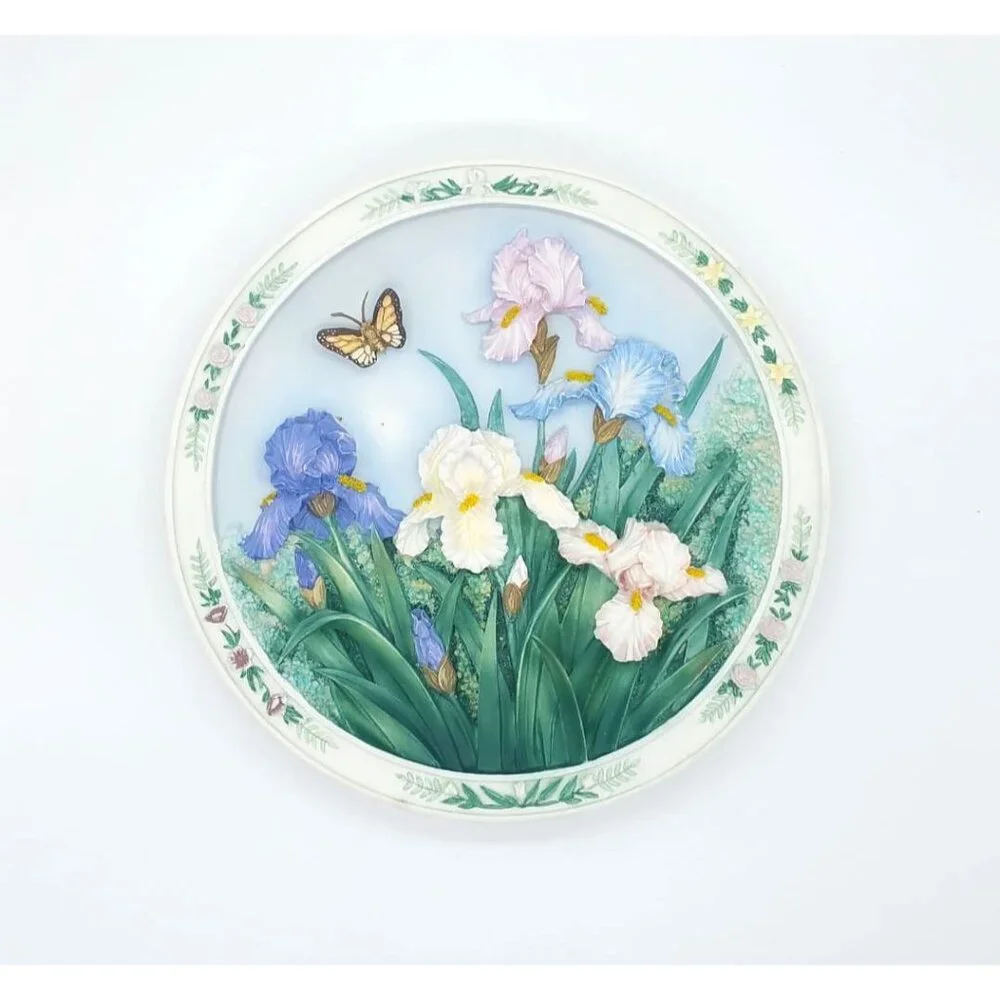 Lena Liu's 3D Plate The Iris Garden Bradford Exchange Limited Edition Wall Decor